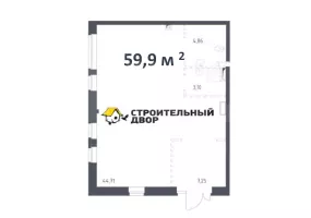 Москва, пос. Марушкинское, квартал 76, ЖК Квартал Западный, 3, 59.9 м², 1 этаж | Продажа