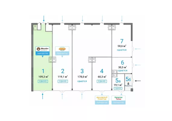 Арендный бизнес, 109.3 м², доход 750 000 руб., Тушинская ул.24 стр.15