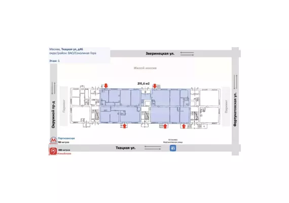 Арендный бизнес, 291.6 м², доход 583 333 руб., г Москва, Ткацкая ул., 46