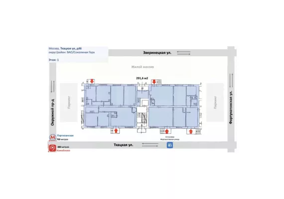 Арендный бизнес, 291.6 м², доход 583 333 руб., г Москва, Ткацкая ул., 46