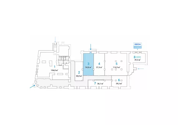 г Москва, Бол. Бронная ул., 23, стр. 1, 54.8 м², 1 этаж | Аренда