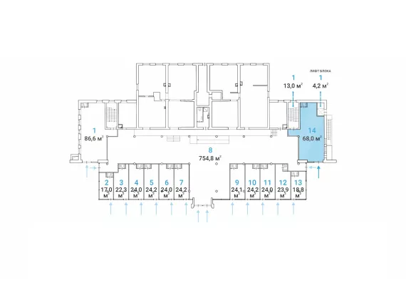 Москва, 1-я Новокузьминская, д 21, к2, 68 м², 1 этаж | Аренда