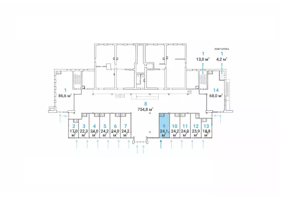 Москва, 1-я Новокузьминская, д 21, к2, 24.1 м², 1 этаж | Продажа