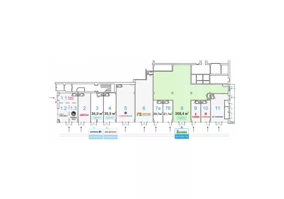 Арендный бизнес, 208.4 м², доход 950 000 руб., Коровинское ш., д.1А стр.1