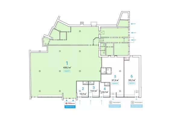 г. Москва, Русаковская ул., 25, стр. 1, 428.3 м², 1 этаж | Продажа