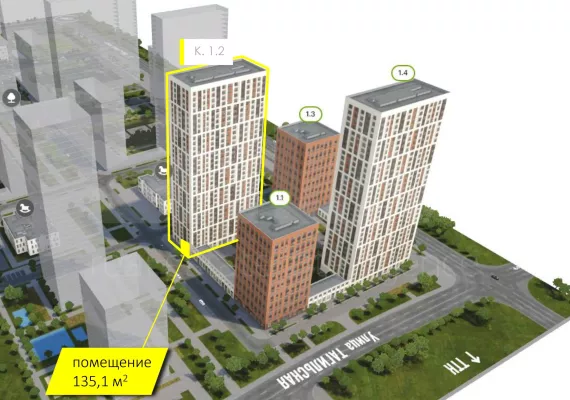 г. Москва, ЖК Открытый Парк к. 1.2, 135.1 м², 1 этаж | Продажа