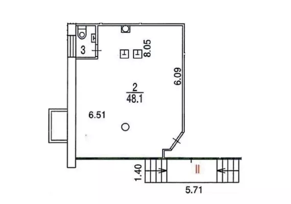 г Москва, Волховский пер., 2, 50.4 м², 1 этаж | Продажа