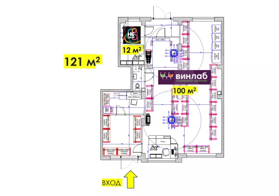 Арендный бизнес, 121 м², доход 330 000 руб., МО, г. Химки, Комсомольская ул., ЖК «1-й Шереметьевский», к2, 1 этаж