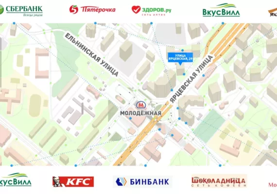 г Москва, Ярцевская ул., 29, кор. 1, 164.4 м², 1 этаж | Продажа