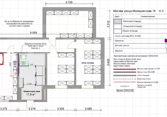 Арендный бизнес, 105.7 м², доход 264 000 руб., г Москва, ул Милашенкова, д 18