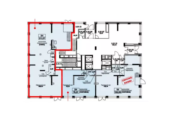 г. Москва, Академика Челомея ул., 7А cтр. 2, 211.07 м², 1 этаж | Продажа