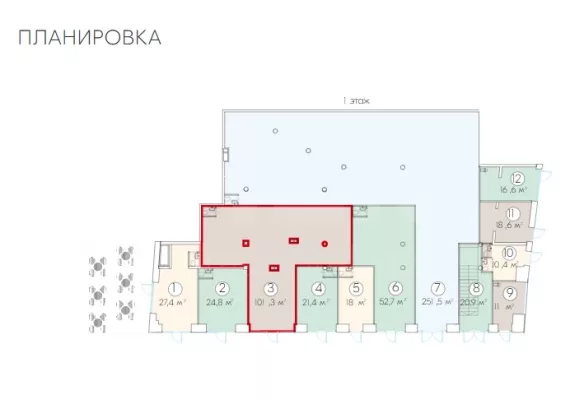 г. Москва, Новослободская ул., 19, 101.3 м², 1 этаж | Аренда