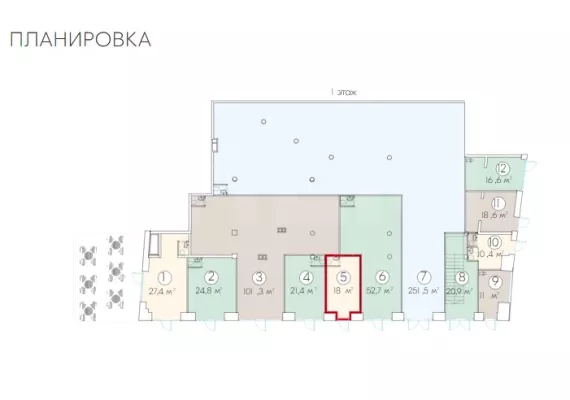 г. Москва, Новослободская ул., 19, 18 м², 1 этаж | Аренда